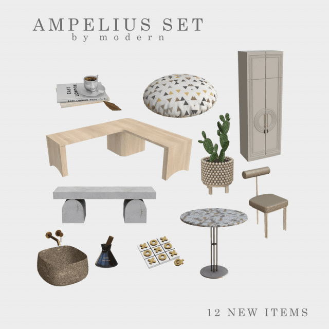 Скриншот мода Набор мебели и декора Ampelius SET